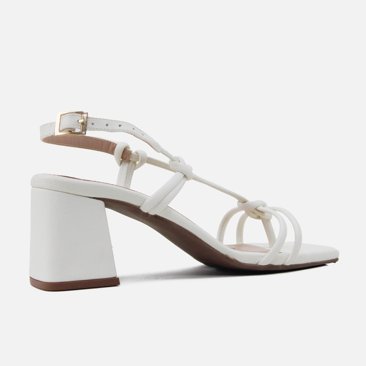 Sandalia tacon coral de sintético para mujer - Hueso