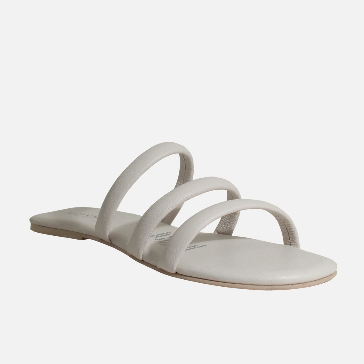 Sandalia plana amira de cuero para mujer - Blanco