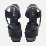 Sandalia tacon aria de cuero para mujer - Negro