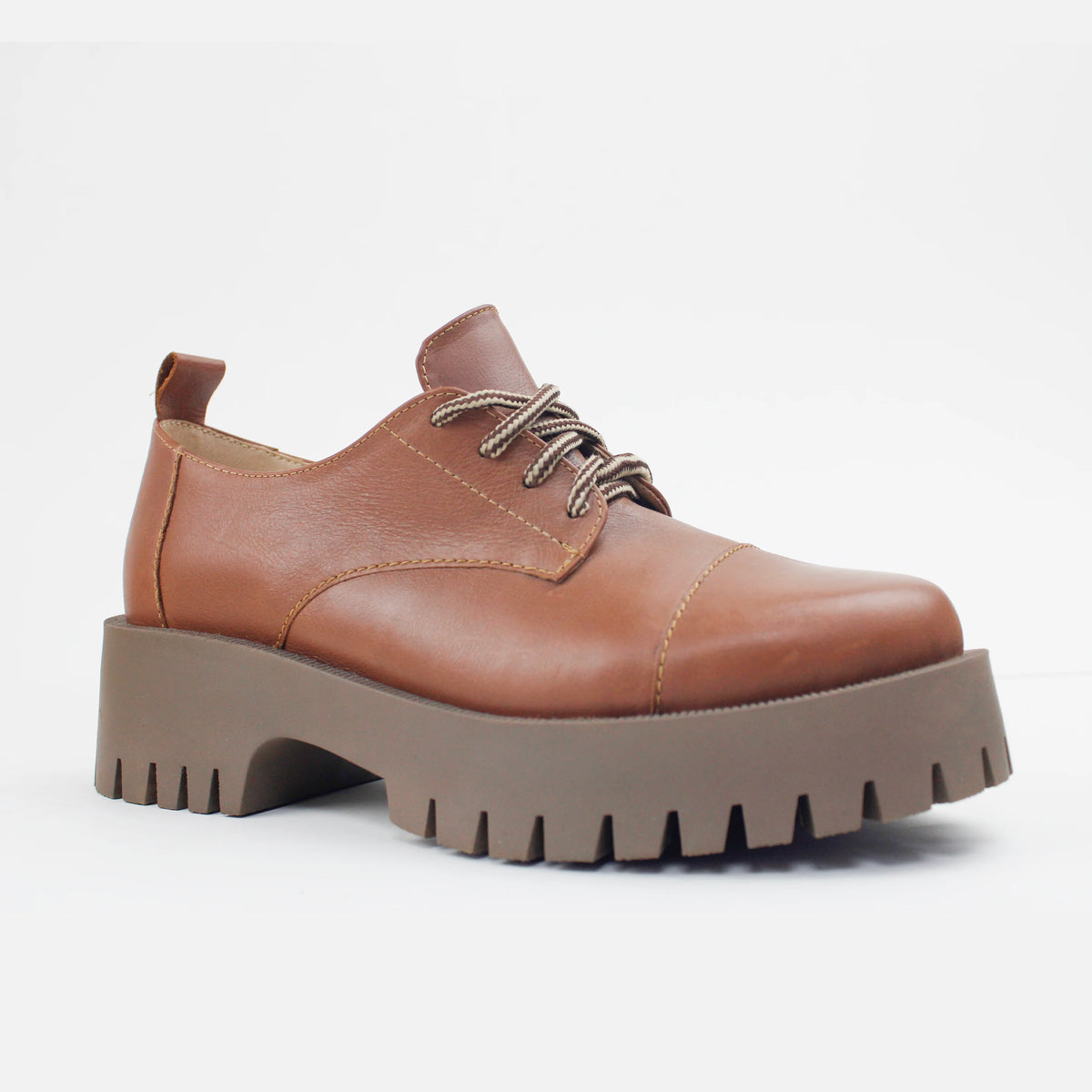 Oxford tractorado aroa de cuero para mujer - Miel