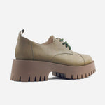 Oxford tractorado aroa de cuero para mujer - Verde