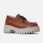 Oxford tractorado paola de cuero para mujer - Miel