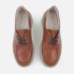 Oxford tractorado paola de cuero para mujer - Miel