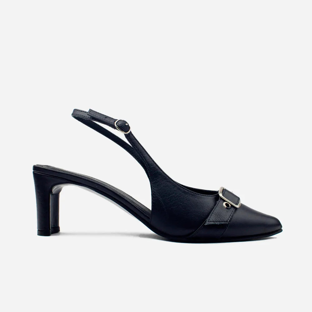 Tacones nube de cuero para mujer - Negro