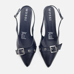 Tacones nube de cuero para mujer - Negro