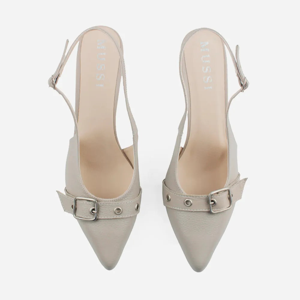 Tacones nube de cuero para mujer - Taupe