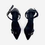 Tacones pricilla de cuero para mujer - Negro