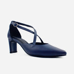 Tacones giselle de cuero para mujer - Azul