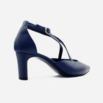 Tacones giselle de cuero para mujer - Azul