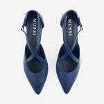 Tacones giselle de cuero para mujer - Azul