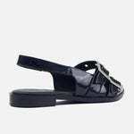 Baleta destalonada aurea de sintético para mujer - Negro