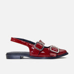 Baleta destalonada aurea de sintético para mujer - Vino