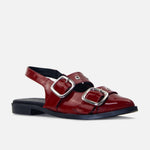 Baleta destalonada aurea de sintético para mujer - Vino