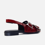 Baleta destalonada aurea de sintético para mujer - Vino