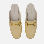 Zueco plano marise de cuero para mujer - Amarillo