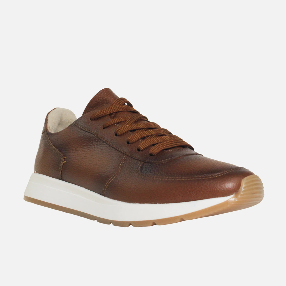 Tenis coral de cuero para mujer - Miel