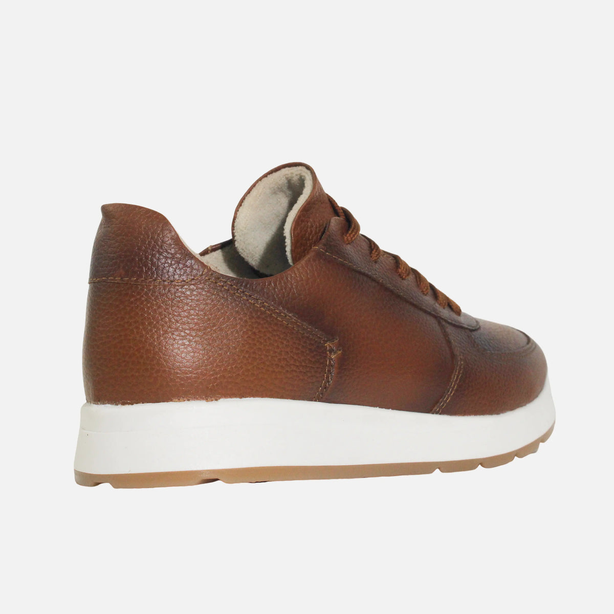 Tenis coral de cuero para mujer - Miel