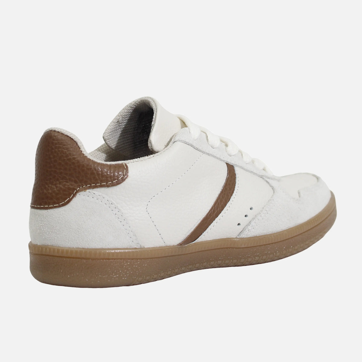Tenis kara de cuero para mujer - Beige