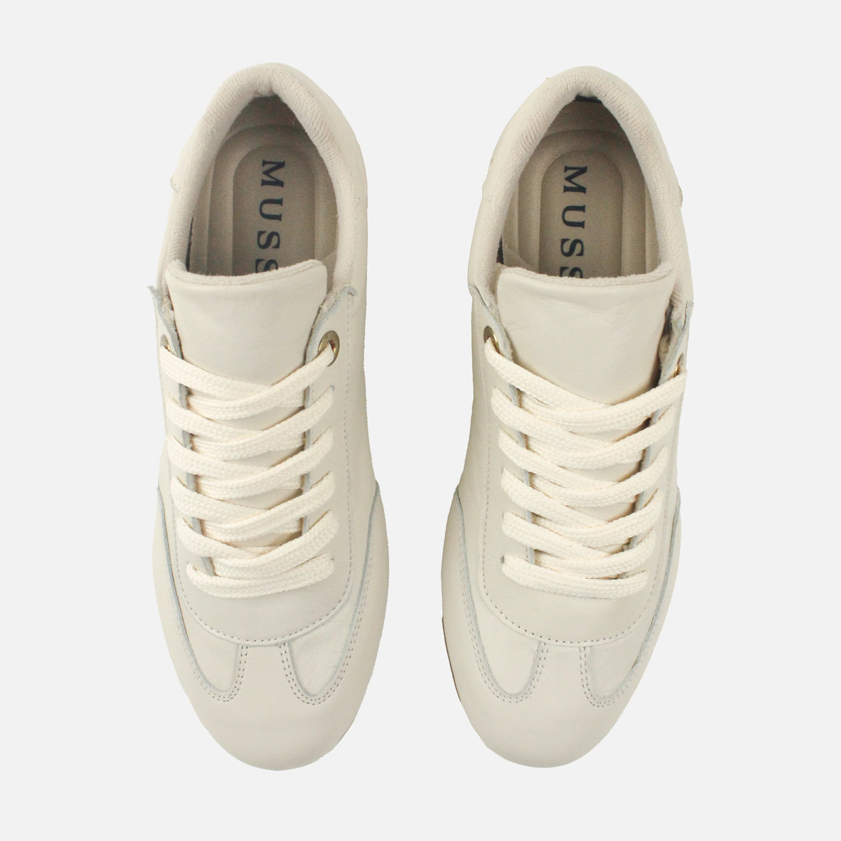 Tenis bel de cuero para mujer - Beige