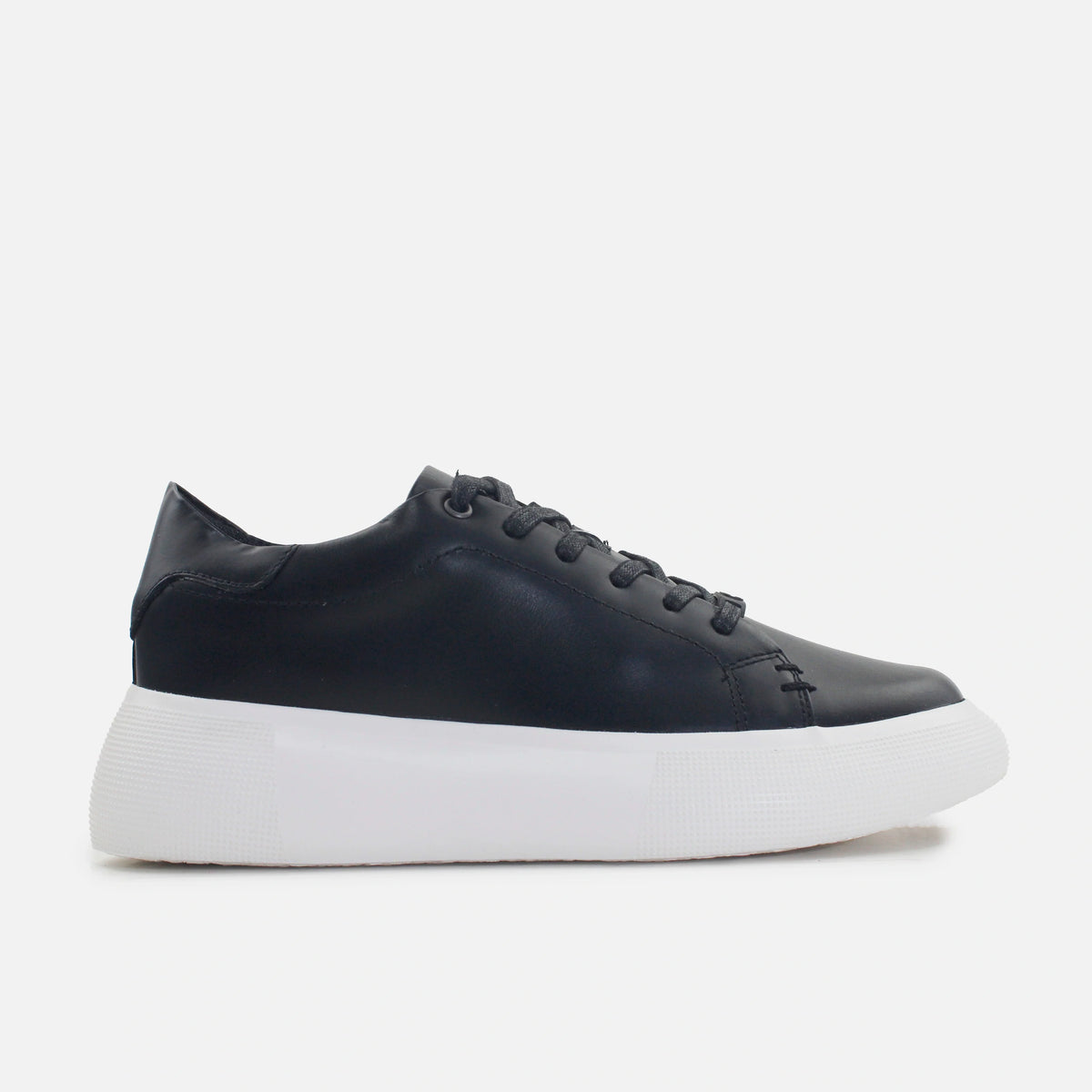 Tenis con plataforma miriah de cuero para hombre - Negro
