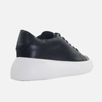 Tenis con plataforma miriah de cuero para hombre - Negro