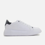 Tenis con plataforma miriah de cuero para hombre - Blanco