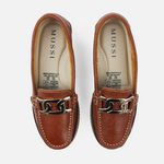 Mocasin plano liora de cuero para mujer - Miel