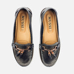 Mocasin plataforma bloomy de cuero para mujer - Plateado