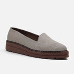 Mocasin plataforma boreal de cuero para mujer - Nude