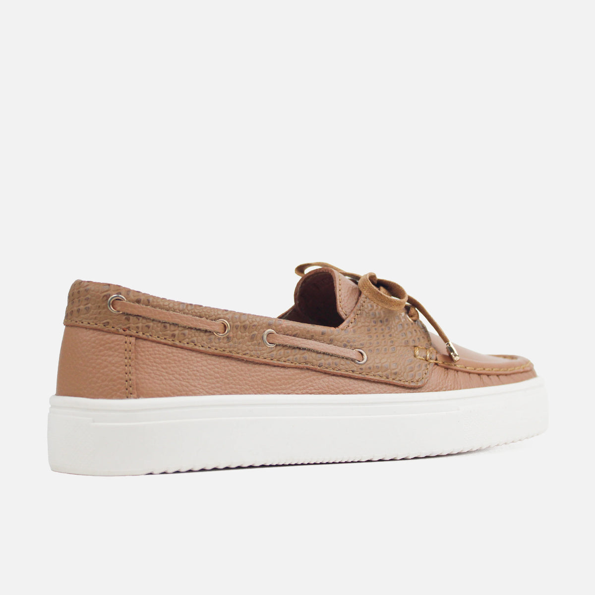 Mocasin plataforma solé de cuero para mujer - Miel