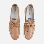 Mocasin plataforma solé de cuero para mujer - Miel