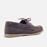 Mocasin plano abril de cuero para hombre - Café