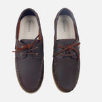 Mocasin plano abril de cuero para hombre - Café