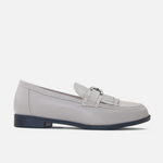 Mocasin plano vaniah de cuero para mujer - Gris