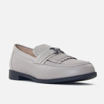 Mocasin plano vaniah de cuero para mujer - Gris