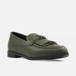 Mocasin plano vaniah de cuero para mujer - Verde