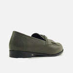 Mocasin plano vaniah de cuero para mujer - Verde