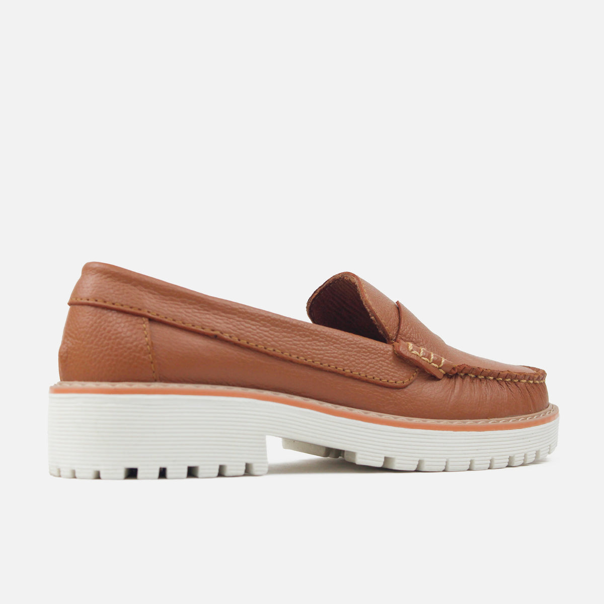 Mocasin tractorado liana de cuero para mujer - Miel