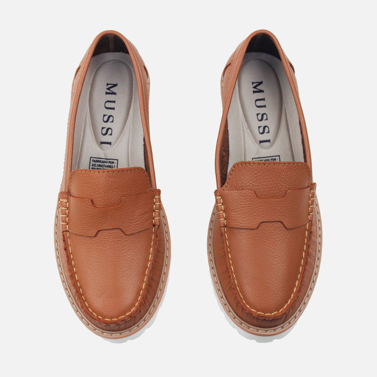 Mocasin tractorado liana de cuero para mujer - Miel