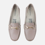 Mocasin plano frescura de cuero para mujer - Taupe