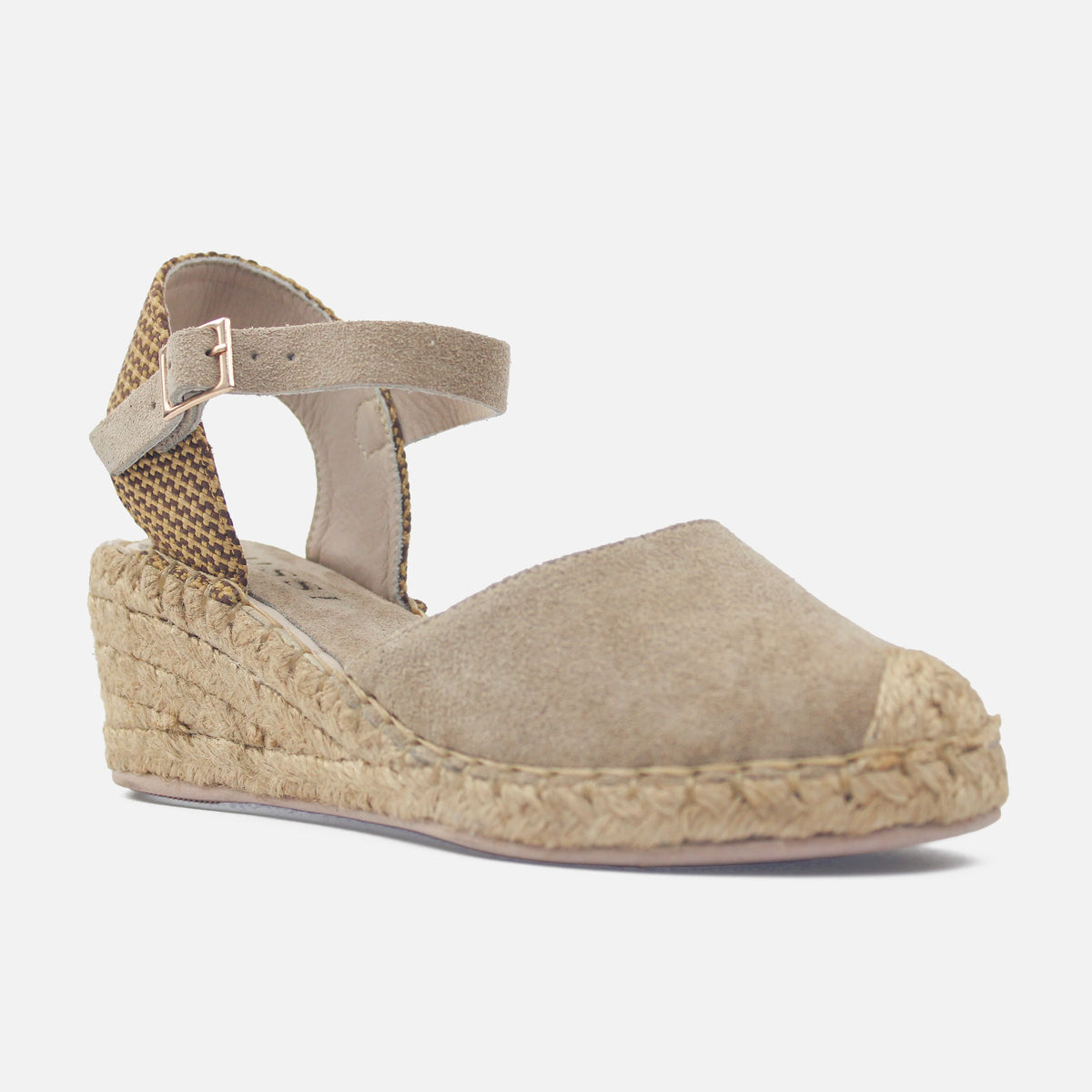 Sandalia espadrilla savina de cuero para mujer - Café