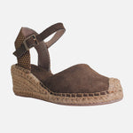 Sandalia espadrilla savina de cuero para mujer - Café