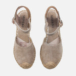 Sandalia espadrilla savina de cuero para mujer - Café