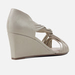 Sandalia plataforma petalo de sintético para mujer - Oro