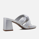 Sandalia tacon abril de sintético para mujer - Plateado