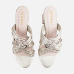 Sandalia tacon abril de sintético para mujer - Oro