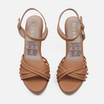 Sandalia plataforma dalia de sintético para mujer - Almendra