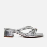 Sandalia tacon brise de sintético para mujer - Plateado