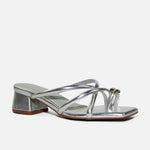 Sandalia tacon brise de sintético para mujer - Plateado