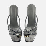 Sandalia tacon brise de sintético para mujer - Plateado